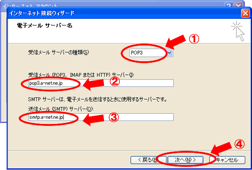 メールサーバの設定