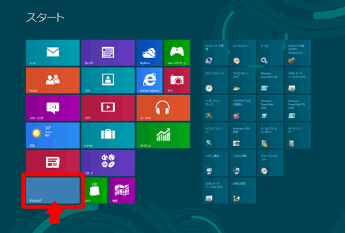 【デスクトップ】をクリック